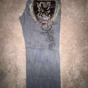 Vintage y2k Gray Embroidered Pants